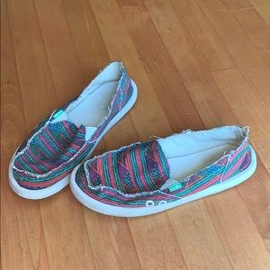 Sanuk Tribal Print Slip-On Shoes